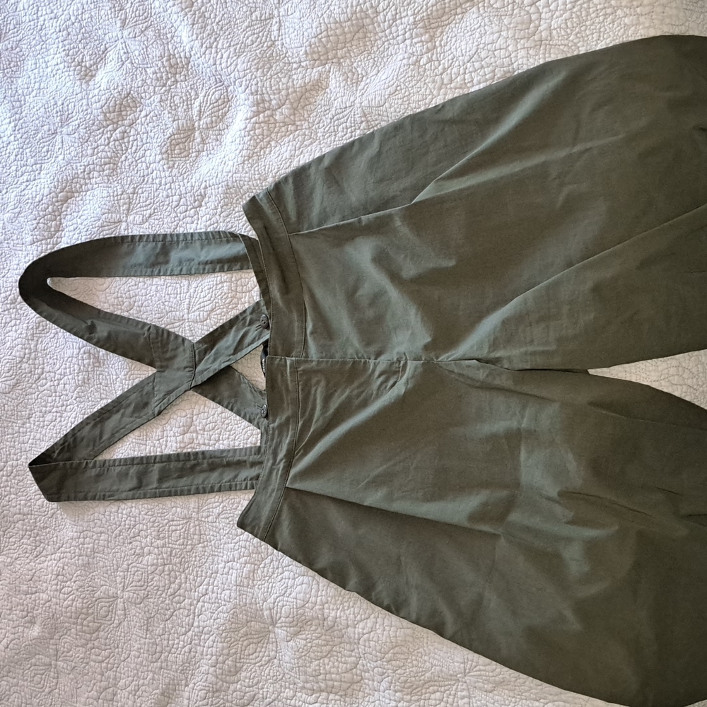 Overall Pants Wide Leg Olive Green